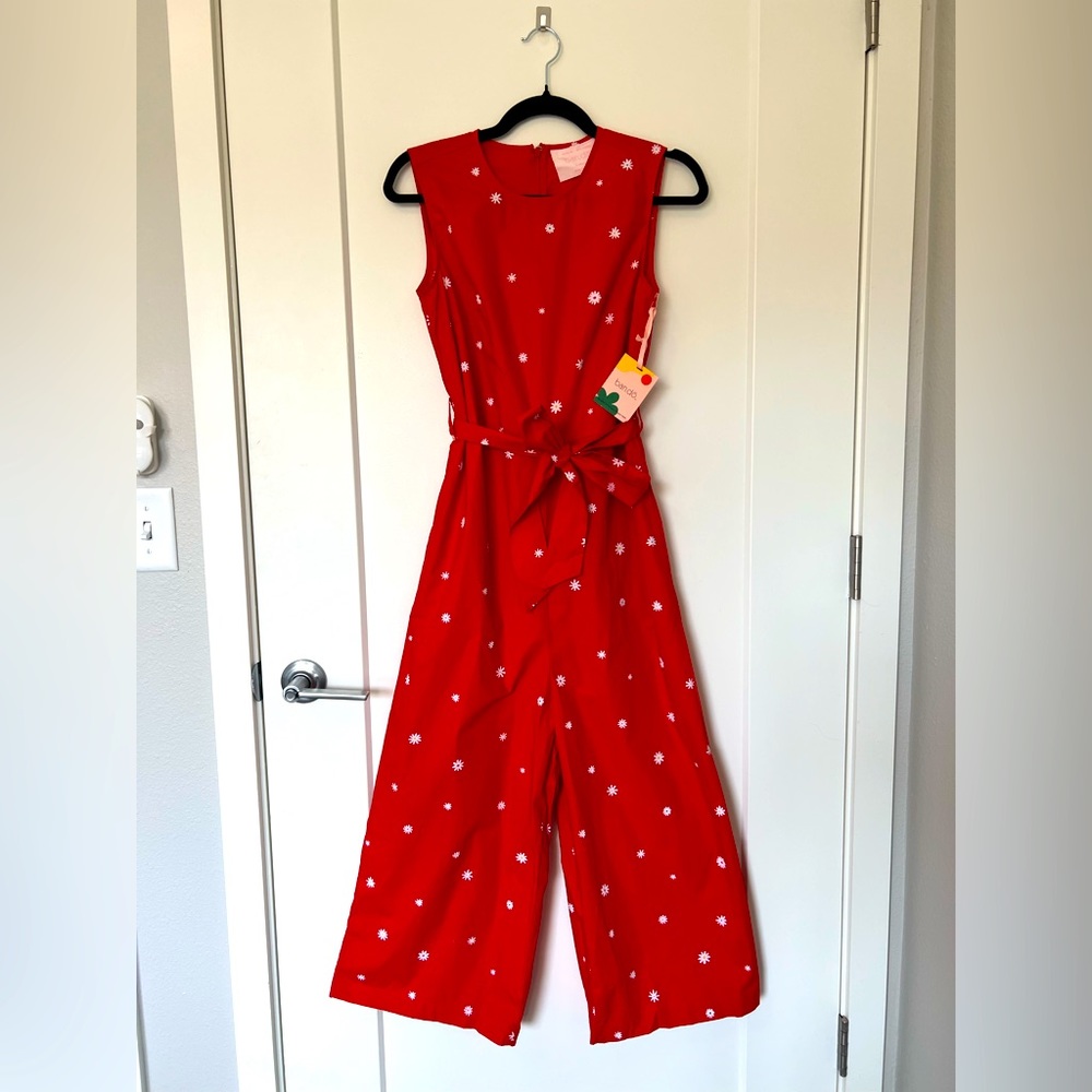 Bando Red Daisy Jumpsuit